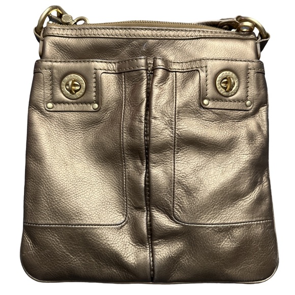MARC BY MARC JACOBS women's turn-lock metallic gold small shoulder/crossbody bag - Picture 1 of 4